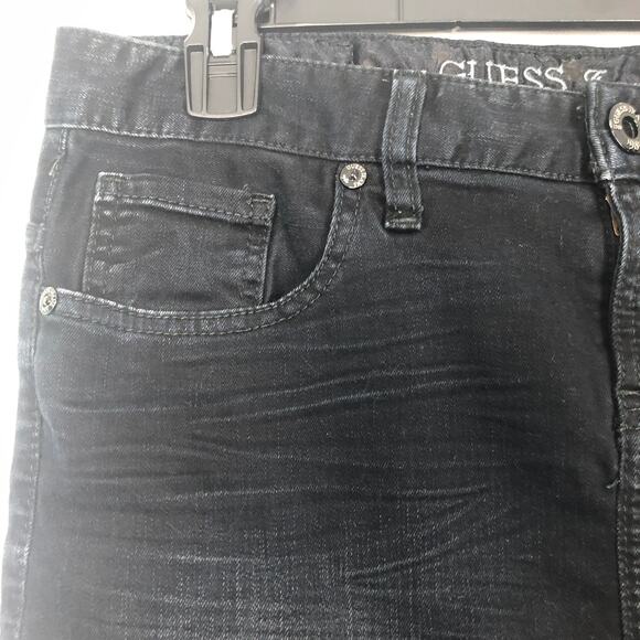 Guess Jeans 5-Pocket Black Washed Denim Skirt Size 26 - Picture 3 of 10